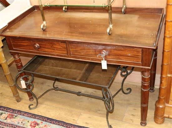 A Victorian mahogany three quarter galleried wash stand W.122cm